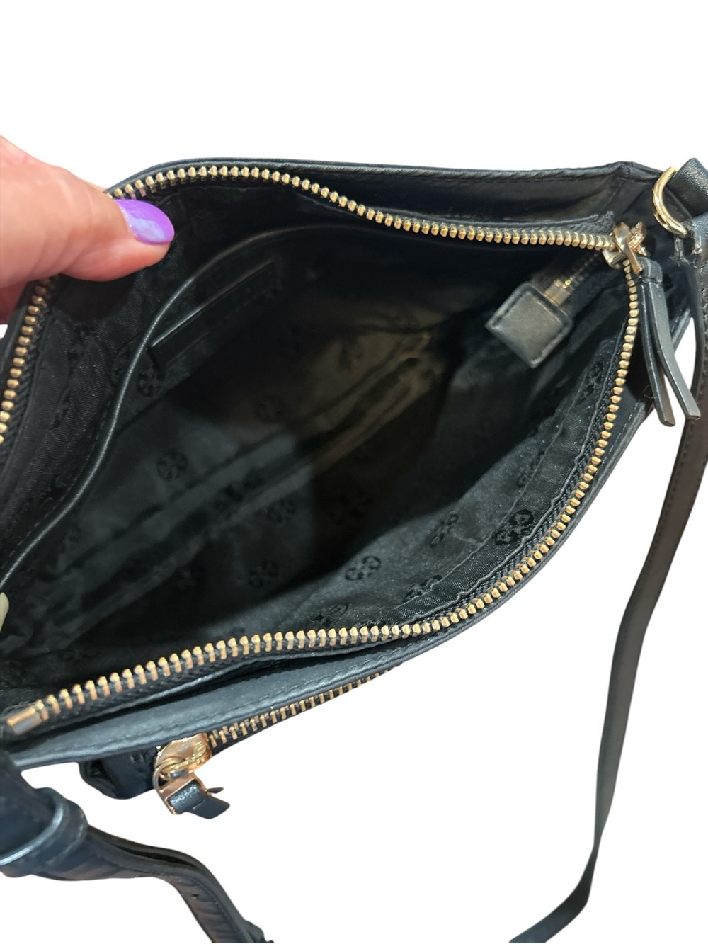 Tory Burch Black Nylon Crossbody with Brown Paisley Scarf - Picture 11 of 12